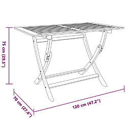 Acheter vidaXL Table pliable de jardin 120x70x75 cm Bois d'eucalyptus solide