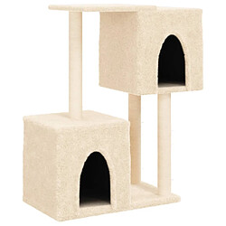 Arbre à chat avec griffoirs,niche pour chat en sisal Crème 86 cm -MN35522