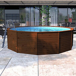 K20 Piscine en Bois Hors-sol K2O 375x127 cm Épurateur à Sable de 3 028 L/H avec Échelle