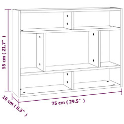 vidaXL Étagère murale Chêne fumé 75x16x55 cm Bois d'ingénierie pas cher