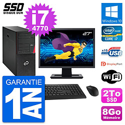 PC Tour Fujitsu P720 Ecran 27" Intel i7-4770 RAM 8Go SSD 2To Windows 10 Wifi - Occasion