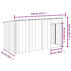 vidaXL Niche pour chien avec toit anthracite acier galvanisé pas cher