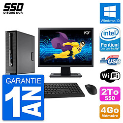 PC HP ProDesk 400 G1 SFF Ecran 19" Intel G3220 RAM 4Go SSD 2To Windows 10 Wifi · Occasion 