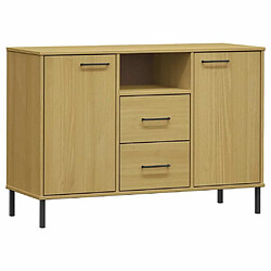 Maison Chic Buffet,Meuble de Rangement,commode pour salon,Cuisine avec pieds en métal Marron 113x40x77 cm Bois massif OSLO -MN54568