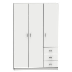 Pegane Armoire placard / meuble de rangement coloris blanc - Hauteur 180 x Longueur 120 x Profondeur 50 cm 