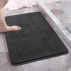 LUUCOZK Tapis de bain antidérapants absorbants à séchage rapide pour salle de bain - Gris foncé-40x60cm 