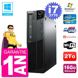 PC Lenovo ThinkCentre M82 SFF i7-3770 RAM 16Go Disque 2To Graveur DVD Wifi W7 - Occasion