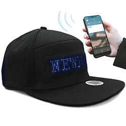 Casquette Connectéé Bluetooth Écran LED Personnalisable App Android iOS Noir YONIS