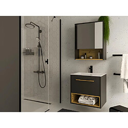 Vente-Unique Armoire murale de salle de bain anthracite - 60 cm - YANGRA 