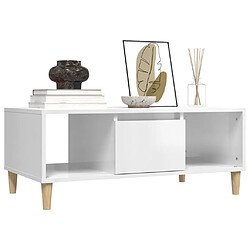 Acheter Maison Chic Table basse,Table Console Table d'appoint, Table pour salon Blanc brillant 90x50x36,5 cm Bois d'ingénierie -MN30622