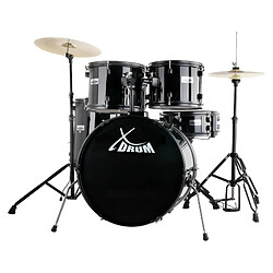 XDrum Rookie 22"" Standard Batterie acoustique en noir set complet avec école de batterie + DVD