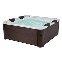 Spa semi-rigide 6 places marron avec accessoires - 120 jets - L160 x l160 x H65 cm - MAKEMO de Mspa