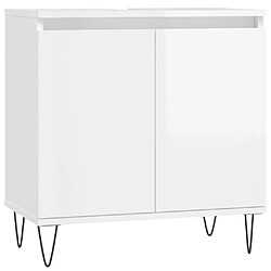 vidaXL Armoire de bain blanc brillant 58x33x60 cm bois d'ingénierie