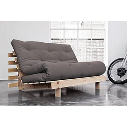 Inside 75 Canapé convertible futon RACINES pin naturel coloris gray couchage 140*200 cm.