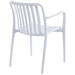 Pegane Lot de 4 fauteuils en polypropylène coloris blanc - Longueur 55,5 x profondeur 57,5 x hauteur 81 cm