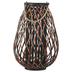 Beliani Lanterne décorative marron en bois de saule 60 cm KIUSIU