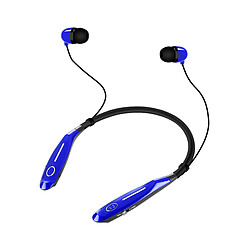 LUUCOZK Casque Bluetooth sans fil à suspendre au cou 990S Casque de sport intra-auriculaire universel Bleu 