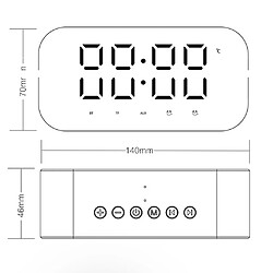 réveil snooze numérique avec haut-parleur bluetooth tf / aux / port usb noir pas cher