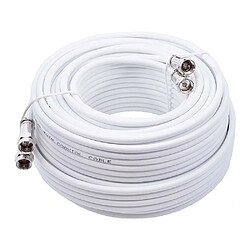 Elap Câble Coaxial pour antenne satellite TV de 100 m métré TWIN 2x19 VAtC Blanc Diamètre 7mm