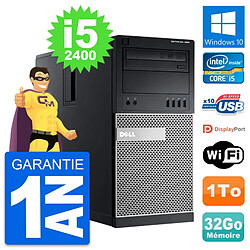 PC Tour Dell OptiPlex 990 Intel i5-2400 RAM 32Go Disque Dur 1To Windows 10 Wifi · Occasion 