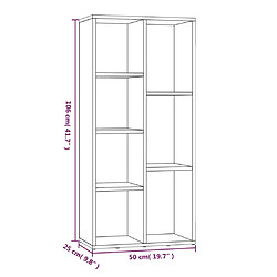 vidaXL Armoire à livres Sonoma gris 50x25x106 cm pas cher