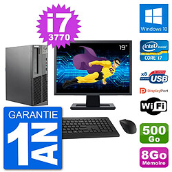 PC Lenovo M92p SFF Ecran 19" Intel i7-3770 RAM 8Go Disque 500Go Windows 10 Wifi · Occasion 