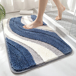 LUUCOZK Tapis de bain antidérapants absorbants à séchage rapide pour salle de bain - Bleu-50x80cm 