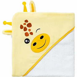 Cape de bain BABYCALIN GIRAFE - Des la naissance - Velours/Coton - 75 x 75 cm - Jaune