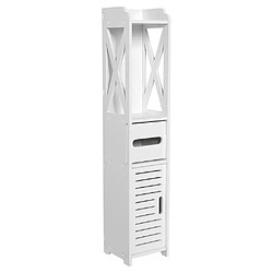 Wewoo Armoire de toilette de salle de bains Support de rangement pour étagères en placard de bois blanc petit 