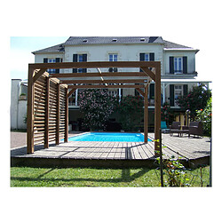 Avis Pergola thermauvent en bois thermo chauffé avec vantelles mobiles sur mur 10.67 m² - tho3531v - HABRITA