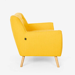 LE ROI DU RELAX Canapé 2 places en tissu de style scandinave confortable moderne Irvine | Couleur: Jaune pas cher