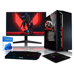 BEASTCOM Q3 | Essential Gaming PC | Kit complet | AMD Ryzen 3 4X 4,00GHz | Graphique 4K Vega 8-core | 16GB RAM | 1TB SSD | Moniteur LED 24" + Clavier + Souris + Tapis de souris | HDMI | WLAN | Win 11 