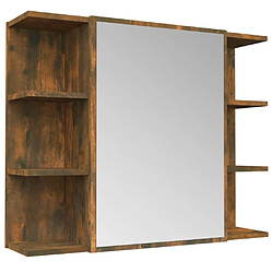 Helloshop26 Armoire à miroir de salle de bain 80 x 20,5 x 64 cm bois chêne 02_0006724 