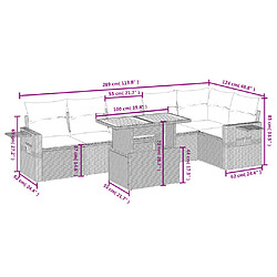 Avis vidaXL Salon de jardin avec coussins 7 pcs gris résine tressée