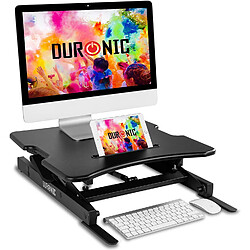 DM05D18 Poste / Station de travail assis-debout de 55 x 53 cm pour écran / clavier / souris - Hauteur ajustable de 16 à 42 cm pour travailler assis et debout - Compatible avec support de bureau Duronic