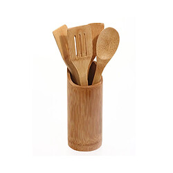 Topdeco 4 Ustensiles de cuisine et support - Bambou