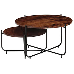 Avis Maison Chic Ensemble de 2 Tables basses,Table Console pour salon Bois de Sesham massif 60 x 35 cm -MN44167