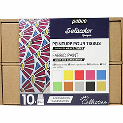 Pebeo Coffret de coloration pour tissus clairs et foncés - 10 x 45 ml