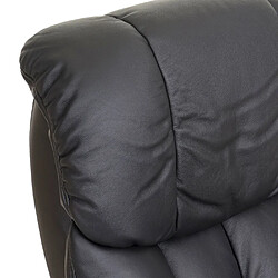 Mendler MCA fauteuil relax Calgary XXL, fauteuil de télévision avec tabouret, cuir, charge 180kg ~ noir, aspect noix