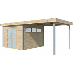 Gardenas Chalet en bois profil aluminium contemporain avec extension 16.80 m² Sans option.