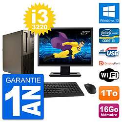 PC Lenovo M82 SFF Ecran 27" Intel i3-3220 RAM 16Go Disque 1To Windows 10 Wifi · Occasion 