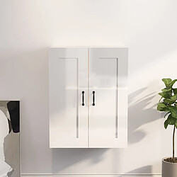 Maison Chic Armoire murale suspendue,Meuble de Rangement pour salon,cuisine Blanc brillant 69,5x32,5x90 cm -MN94799