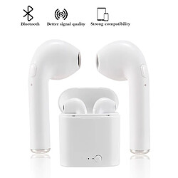 GUPBOO Casque Bluetooth stéréo sans fil I7s TWS Sports pour casque Bluetooth sans fil Fitness avec station de charge pour tous les téléphones