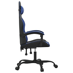 Avis vidaXL Chaise de jeu pivotante Noir et bleu Similicuir