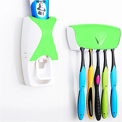 Distributeur Automatique Mural Pressoir Porte 5 Brosses A Dents Vert YONIS 