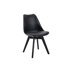 Vente-Unique Lot de 2 chaises JODY - Polypropylène et Hêtre - Noir et pieds noir