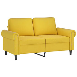 Maison Chic Canapé à 2 places,Sofa de Salon,Canapé droit Jaune 120 cm Velours -GKD616408