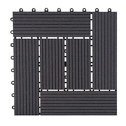 Decoshop26 Carrelage de sol WPC balcon terrasse aspect bois 11 pièces 30x30cm 1m² décalage en teck anthracite 04_0005441