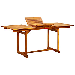 vidaXL Table à dîner de jardin (120-170)x80x75 cm Bois d'acacia massif