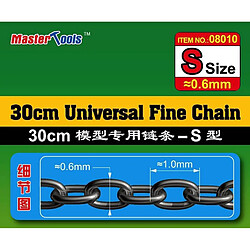 Trumpeter 30cm Universal Fine Chain S Size 0.6mmx1.0mm - Accessoire Maquette